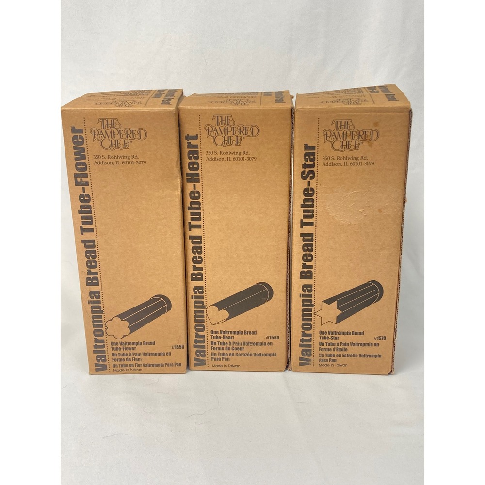 Pampered Chef Bread Tubes NIB Flower Heart Star Set of 3